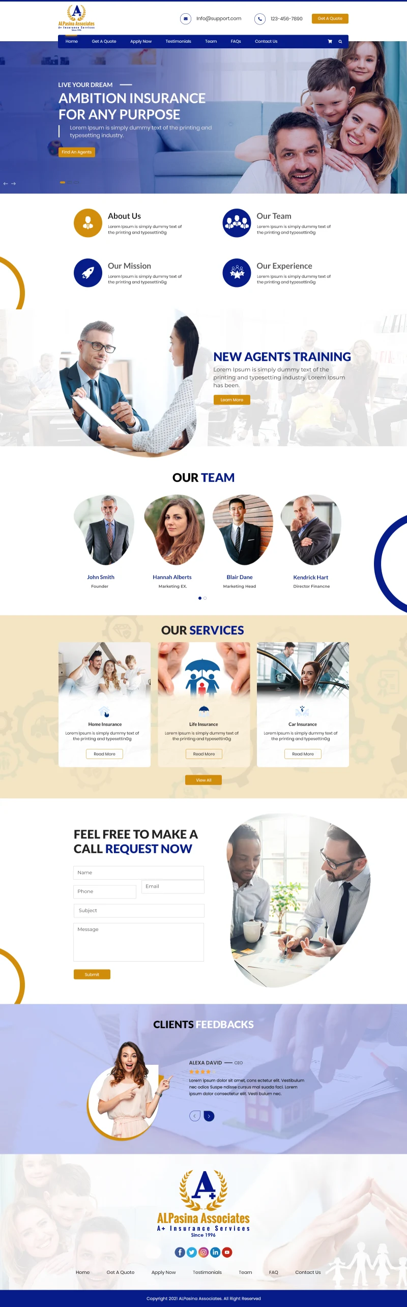 AlPasina Associates Insurance Agency Website preview